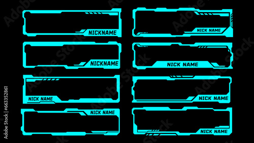 Hud frames futuristic frame. Futuristic text frame. hud futuristic frame. scifi digital screen border. geometric square frame set modern technology futuristic interface hud.	