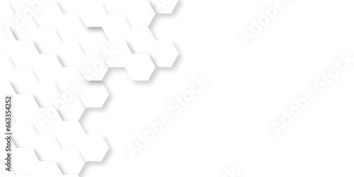 Abstract background with hexagon, modern abstract vector polygonal pattern. Futuristic abstract honeycomb technology white background. Luxury white hexagon pattern.