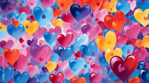 Hearts illustration background wallpaper design  love heart  valentines day card