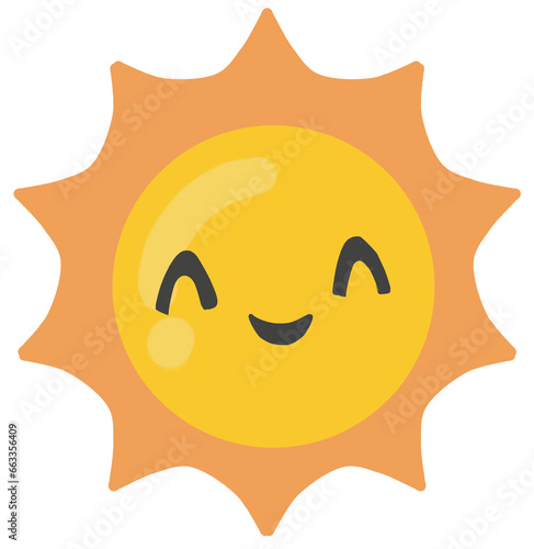 sun smile cartoon character
