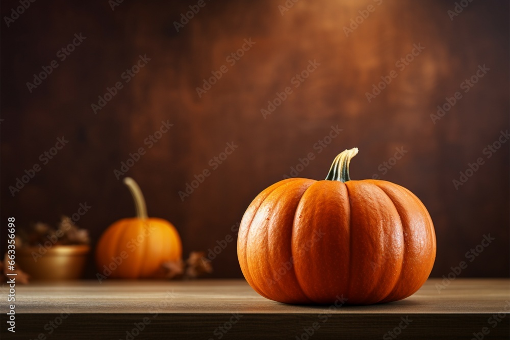Culinary delight Organic pumpkin with copy space on a blurred backdrop Culinary delight Organic pumpkin with copy space on a blurred backdrop