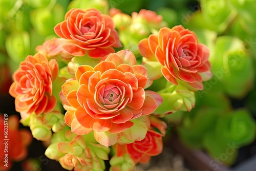 Houseleek Sempervivum in flowerpot.