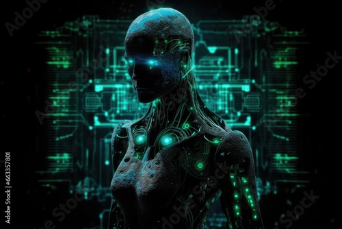 futuristic AI human robotics concept a sci fi web tech