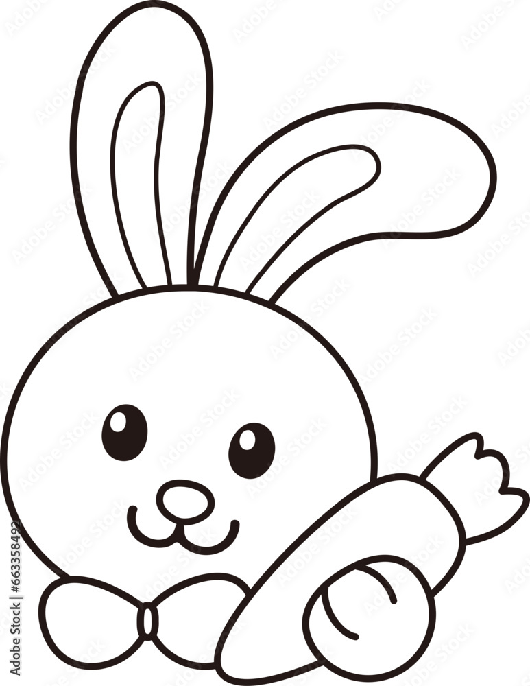 Easter bunny coloring drawing Easter bunny coloring drawing