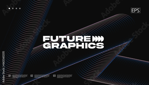 Abstract backgorund with dotten wavy shape. Vector background.