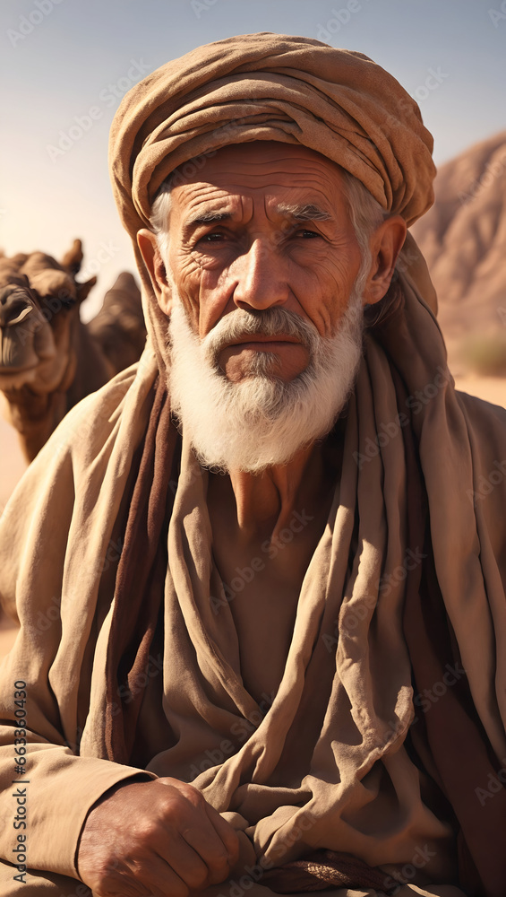 Naklejka premium portrait of an old Arab