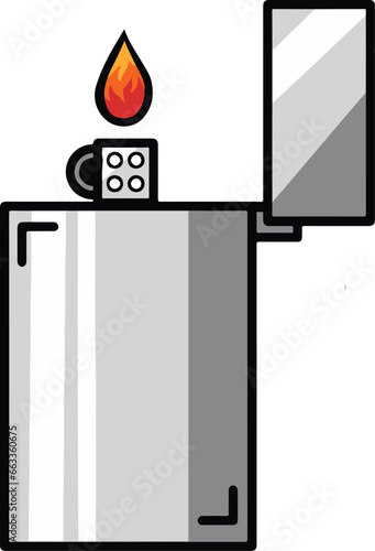 Cigarette lighter with fire illustration