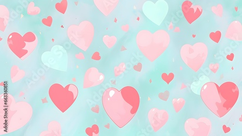 Hearts illustration background wallpaper design, love heart, valentines day card