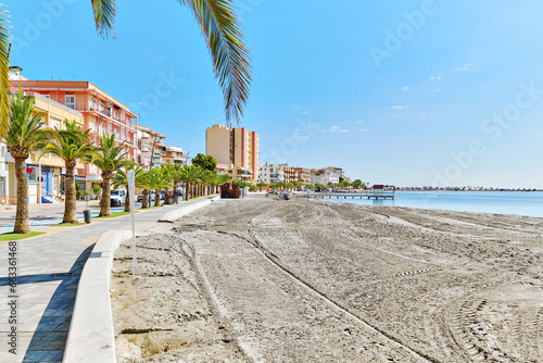 San Pedro de Pinatar seaside view at sunny summer day. Murcia, Spain photo