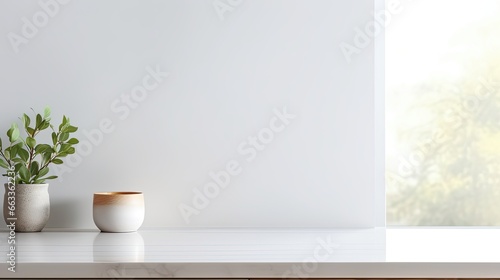 Copy space for displaying your product on a white table