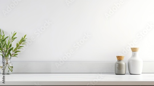 Copy space for displaying your product on a white table