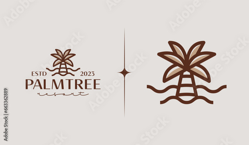 Palm Tree Logo Template. Universal creative premium symbol. Vector illustration. Creative Minimal design template. Symbol for Corporate Business Identity