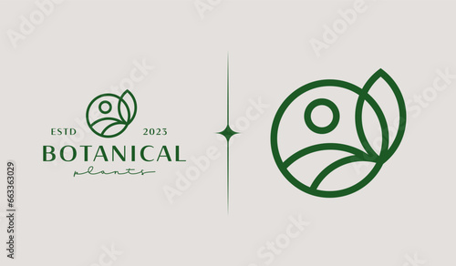 Leaf Flower Plant Logo Template. Universal creative premium symbol. Vector illustration. Creative Minimal design template. Symbol for Corporate Business Identity
