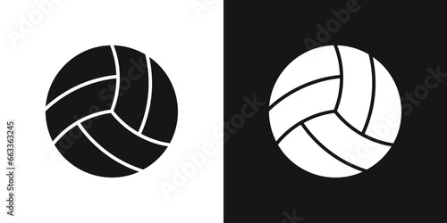 Striped volleyball ball vector sign. Beach ball, volleyball sport