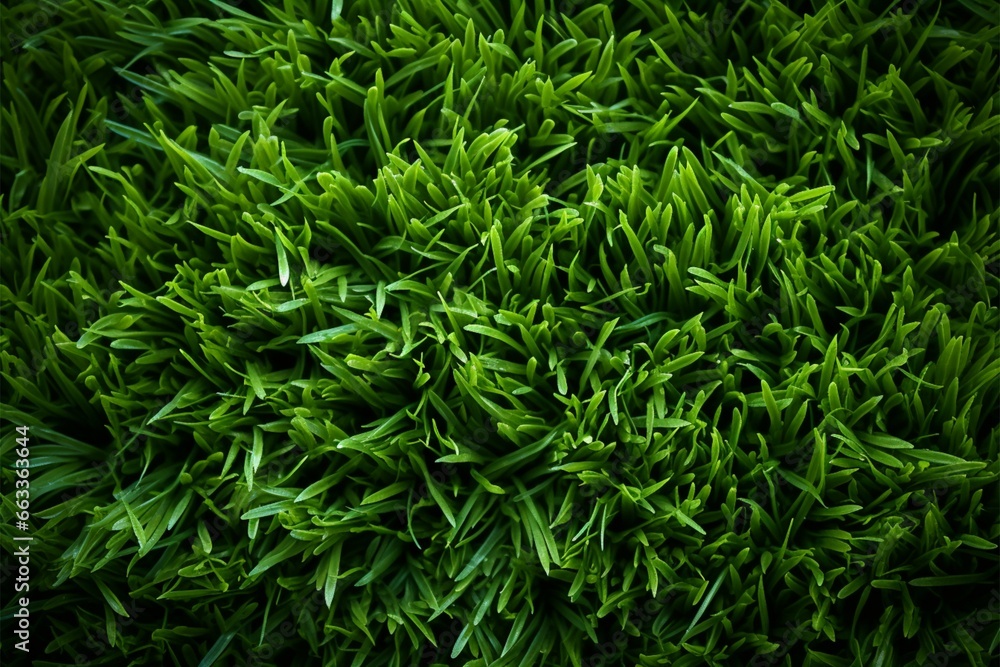 Faux green grass creates a versatile backdrop for textures and designs Faux green grass creates a versatile backdrop for textures and designs