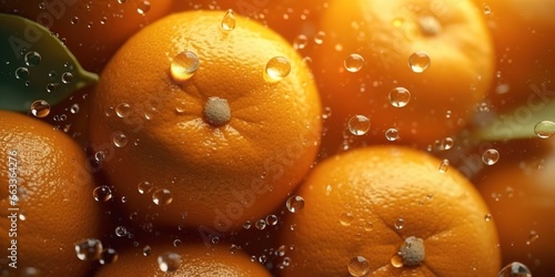 a bunch of oranges with drops of water placed over them, generative AI