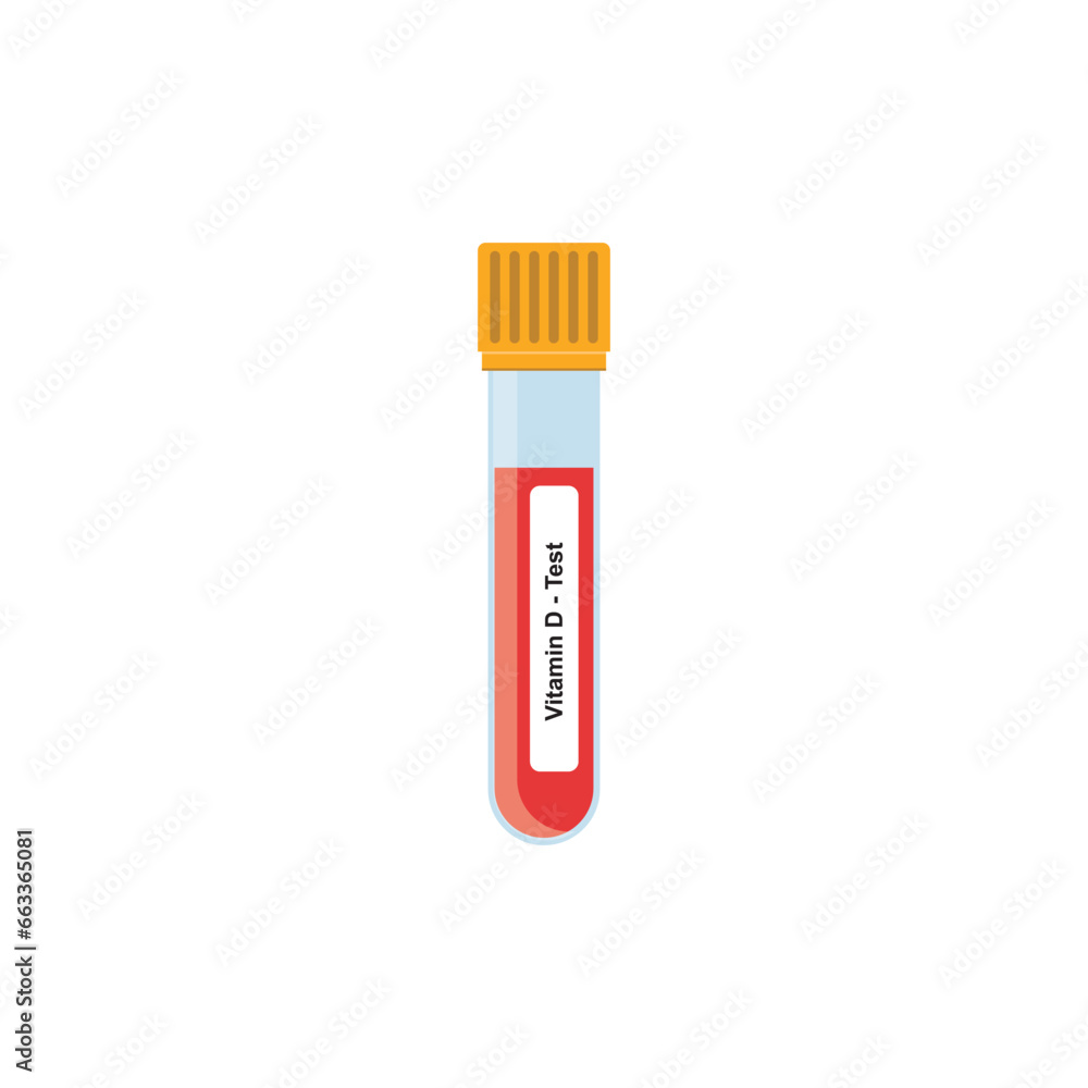 Vitamin D Blood Test Concept Design. Vector Illustration. Vitamin D Blood Test Concept Design. Vector Illustration.