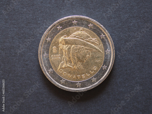 Картината върху платно Italian Donatello 2 Euro coin obverse, currency of Italy