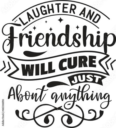 Friends Quotes Typography SVG Design, Best Friend SVG Design, Friends T-shirt Design