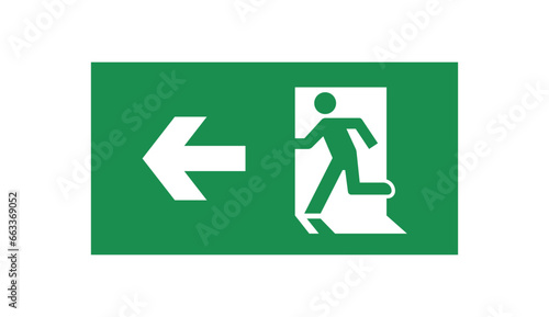 Emergency Exit Way Direction sign