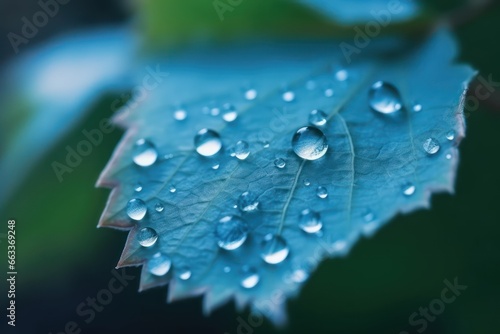 Water droplets on leaf in nature macro. wallpaper background,floral and leaf macro concept