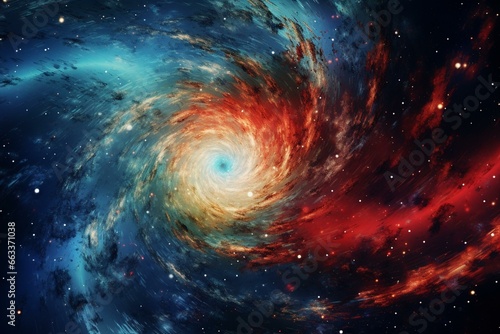 Abstract spiral galaxy artwork. Generative AI