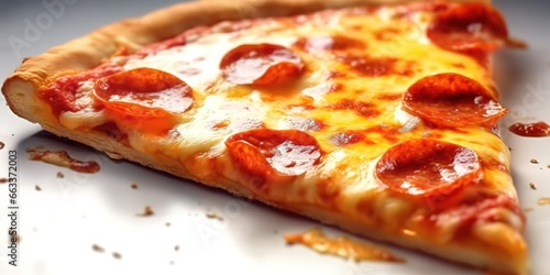 Hot pizza with melted cheese. delicious fast food on white background. generative AI