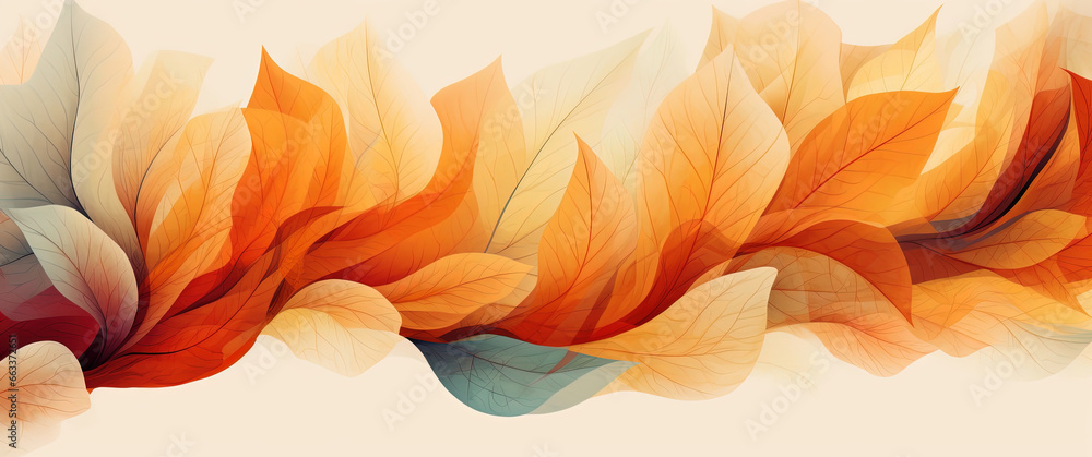 Autumn Abstract background with organic lines and textures on a white background. Abstract floral organic wallpaper background illustration. Autumn floral detail and texture. 
