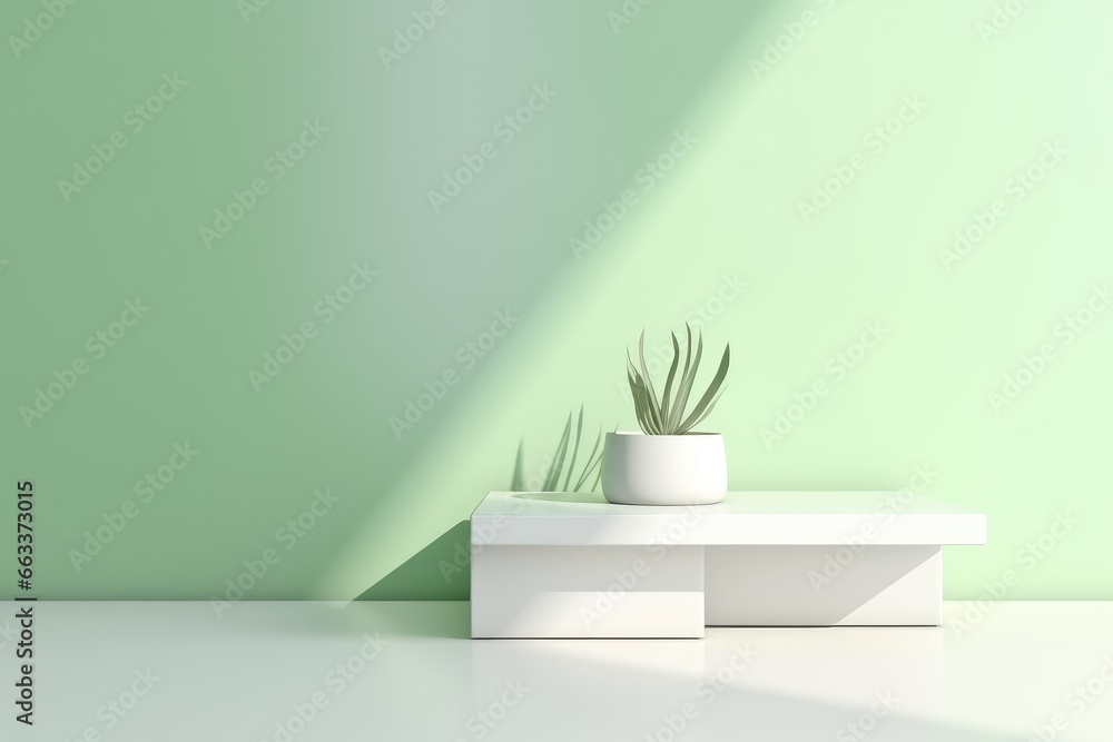 Stone rock podium for display product on green background, for cosmetic product branding, identity and packaging presentation.promotion display. Stone rock podium for display product on green background, for cosmetic product branding, identity and packaging presentation.promotion display.