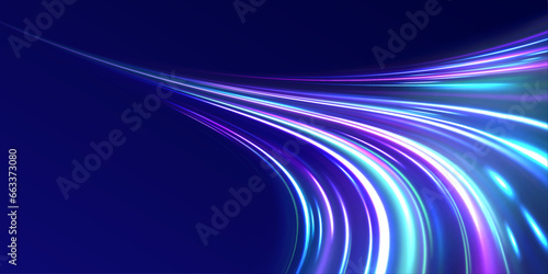 Concept of leading in business, Hi tech products, warp speed wormhole science vector design. Horizontal speed lines background 