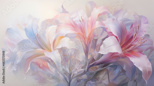  a painting of a bunch of flowers on a white background. generative ai