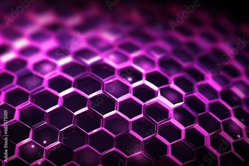 Luminous beehive backdrop in shades of pink and purple  appearing futuristic