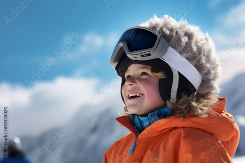 Snowy Portrait of a Happy Child