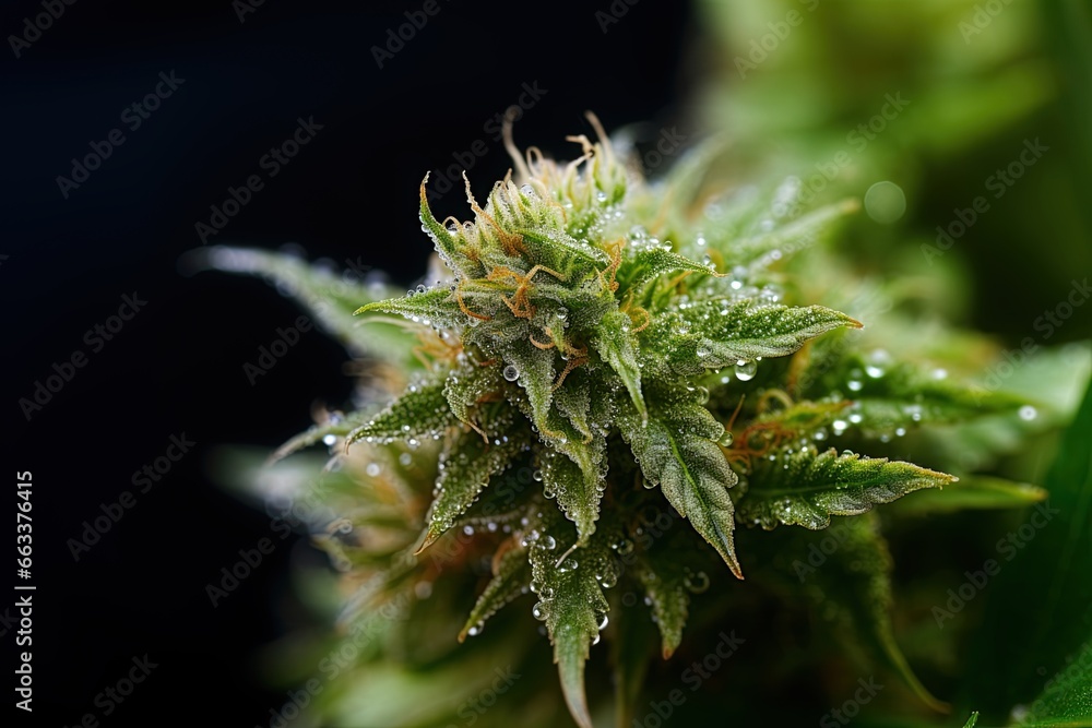 Cannabis bud. Marijuana bud high detail closeup macro shot. Ai generative Cannabis bud. Marijuana bud high detail closeup macro shot. Ai generative