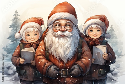 santa claus and their children