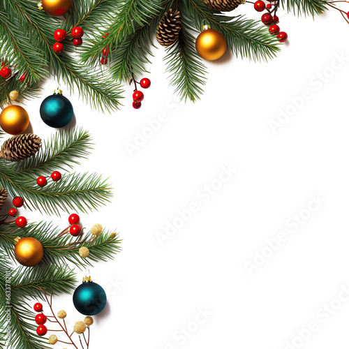 Fotomurale Adornos y ornamentos de Navidad sobre fondo transparente