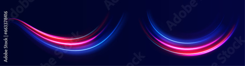 Fototapeta Naklejka Na Ścianę i Meble -  Magic moving fast speed police lines. Laser beams luminous abstract sparkling isolated on a transparent background. Abstract neon color glowing lines background.	