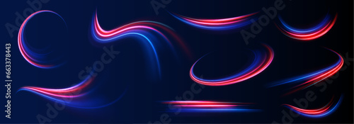 Panoramic high speed technology concept, light abstract background. Glitter sparkle star trail, light effect, abstract waves flow vector illustration.	