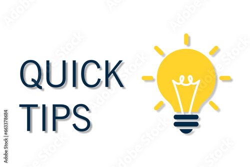 Quick tips themed lamp. plan advice and quick tips on idea for business and advertising illustration lamp bulb