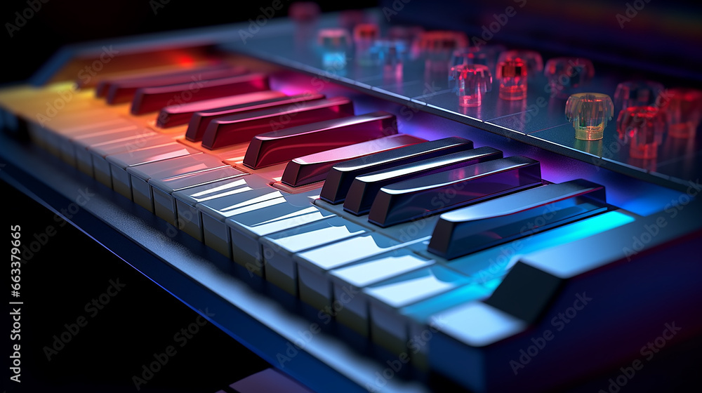 Fototapeta premium piano keys spectrum multicolored.