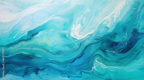 beautiful abstract oil painting in turquoise