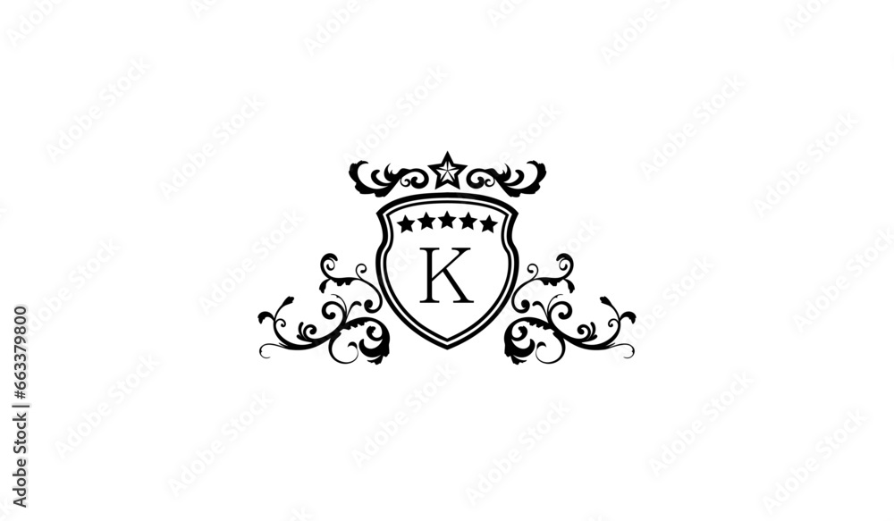 Black elegant logo template K Black elegant logo template K