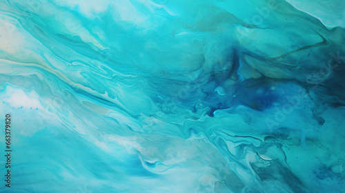 beautiful abstract oil painting in turquoise