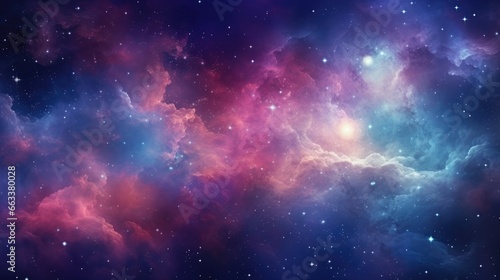 Colorful cosmic universe with stunning galaxy, shining stars in space background