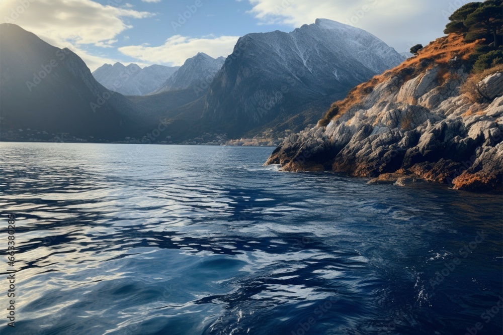 Obraz premium Natures majesty unfolds on the rocky Lofoten Islands in Reine, Norway