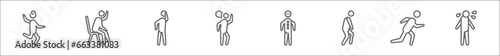 outline set of feelings line icons. linear vector icons such as crazy human, alone human, bored human, annoyed cool disappointed ready sad