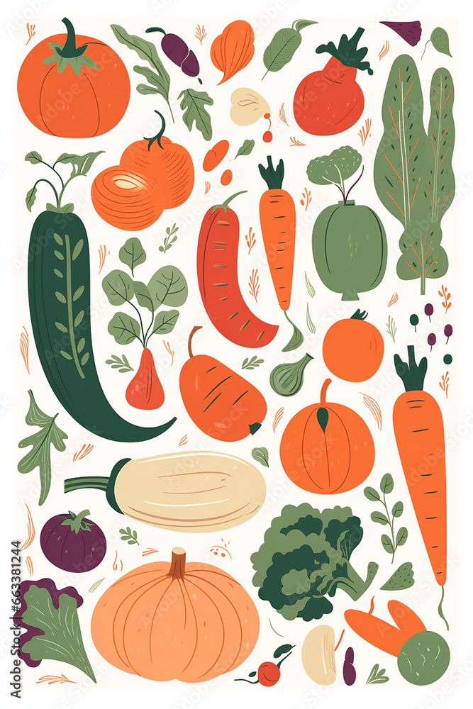 collection of vegetables set created with Generative Ai collection of vegetables set created with Generative Ai