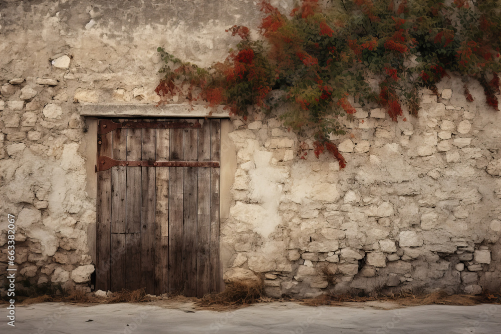 Fototapeta premium Old door in brick wall