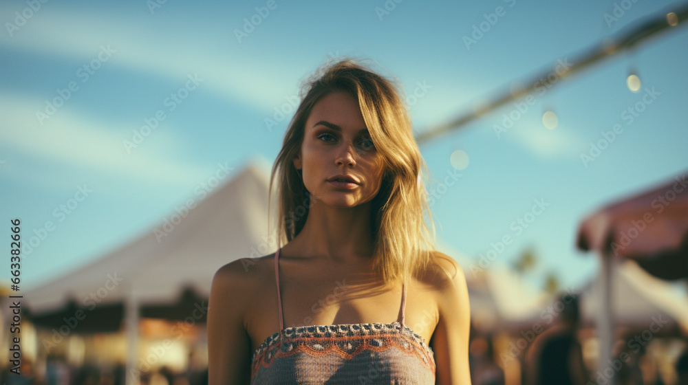 Glamour in the Desert: summer festival Style Parade, Generative AI Glamour in the Desert: summer festival Style Parade, Generative AI