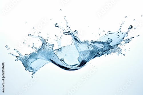 splash effect of water on plain white background